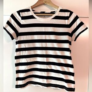 J. Crew crew tee shirt in black and white stripes, size Small